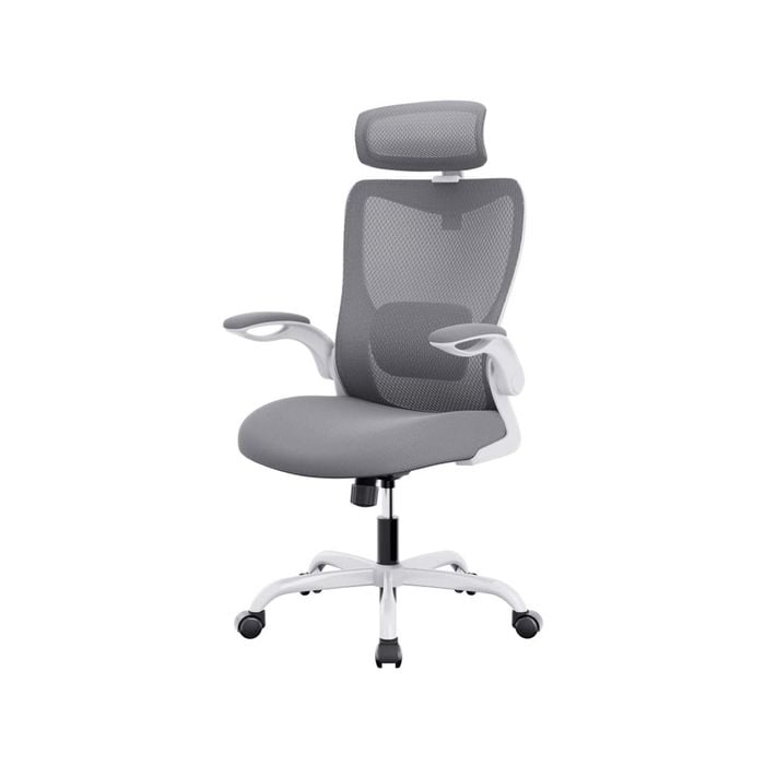 Maestro Furniture MONA Mesh Ergonomic High Back Flipped Armrest Task Computer Office Chair - Grey