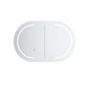Attica 900mm Matte White Bentwood Oval LED Shaving Cabinet with Powerpoint
