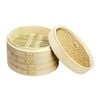 2pc NF Living Bamboo Steamers 15cm Two-Tier Design Kitchenware Natural