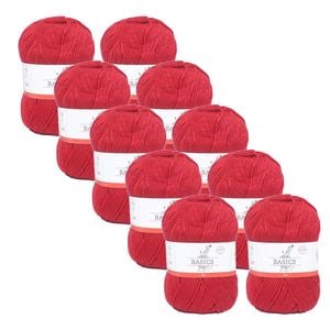 10x Malli Red Blend Basic 100g Knitting/crochet Craft Yarn Acrylic/poly