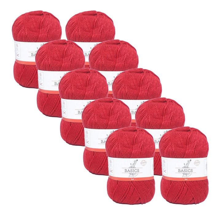 10x Malli Red Blend Basic 100g Knitting/crochet Craft Yarn Acrylic/poly