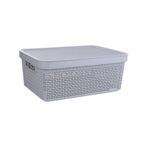 Ezy Storage 12L Grey Mode Lidded Basket