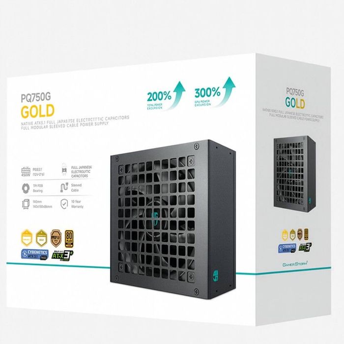 DeepCool PQ750G 750W Gamer Storm 80+ Gold/Cybenetics Fully Modular ATX Power Supply 120mm Fan, Japanese Capacitors, DC to DC, AT