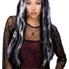 Rubie's Witch Wig Grey Streaked Long Straight Adult Halloween Costume Black