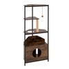 Costway Cat Tree Scratcher Furniture Tower w/Private Condo Scratching Post & Playing Ball-Brown