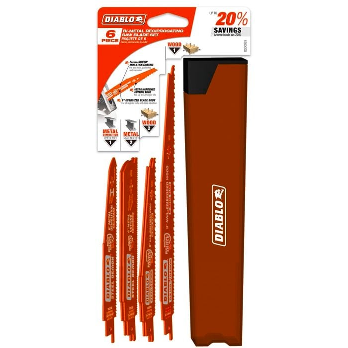 Diablo 6 Piece Reciprocating Saw Blade Set
