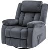 Ufurniture Massage Recliner Chair 140°Tilt 8 Point Heated Vibration Grey Recliner Chair for Adults 270° Rotate Circular Base