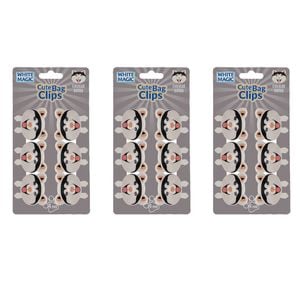 3x 6pc White Magic Cute Tidy Bag Clip Food Saver Sealer Set 4.5cm Siberian Husky