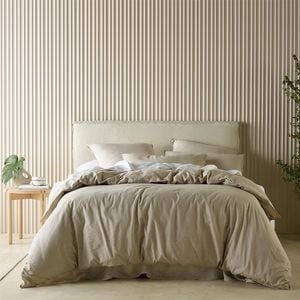 Bianca Acacia Quilt Cover Percale Cotton Sand - Queen Bed