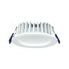 Deta 9W IP44 Tri-Colour Dimmable LED Downlight - White Metal Fascia & Low Recessed Lens Design