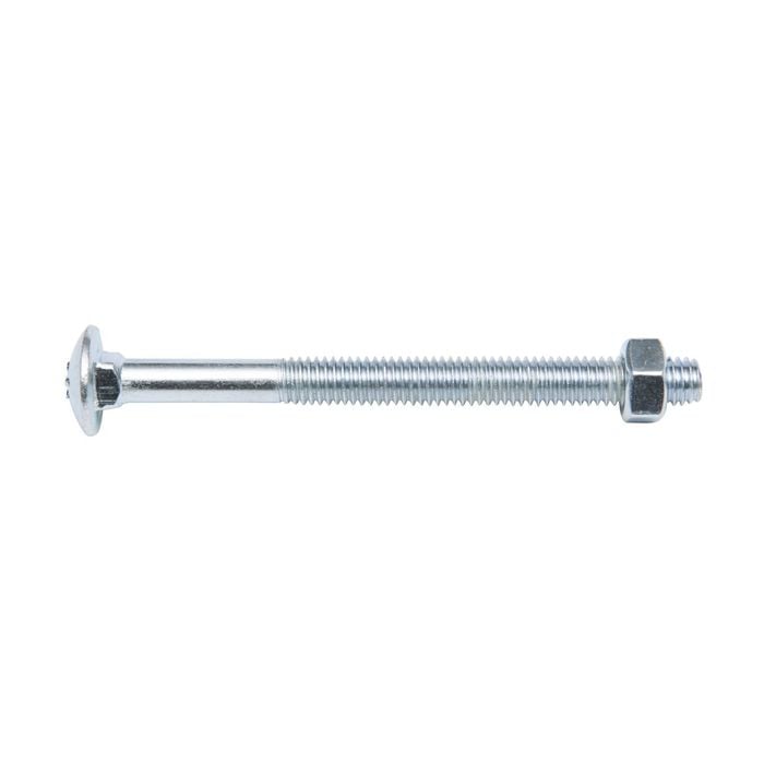 Zenith M8 x 150mm Zinc Plated Cup Head Bolt And Nut