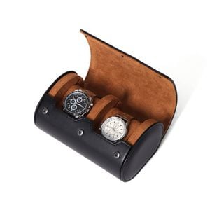 Catzon Watch Travel Case Leather Portable Roll Organizer-coffee2slot