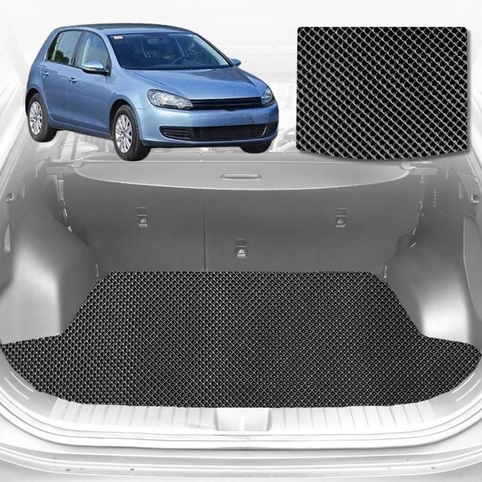 6D Diamond Car Boot Mat for VolksWagen Golf Hatch/Wagon (MK6)2009-2013-Wagon-Cargo Mat-Black-Outback GT
