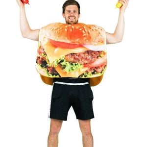 Hamburger With Cheese Adults Novelty Food Costume - One Size