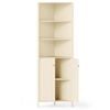 Costway Corner Storage Cabinet Adjustable Modern Display Shelf Cupboard