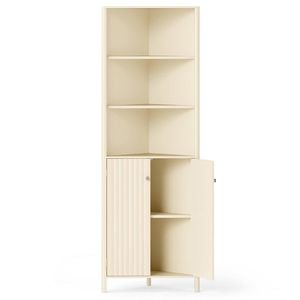 Costway Corner Storage Cabinet Adjustable Modern Display Shelf Cupboard