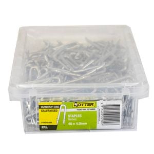 OTTER 2kg 40mm Galvanised Barb Staples Tub