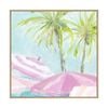 Artey | Summer Pink Umberllas I - Framed Canvas - Natural Frame - 100 x 100cm