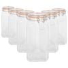 Argon Tableware Square Glass Jars with Clip-Top Lids - 1.7L - Pack of 6