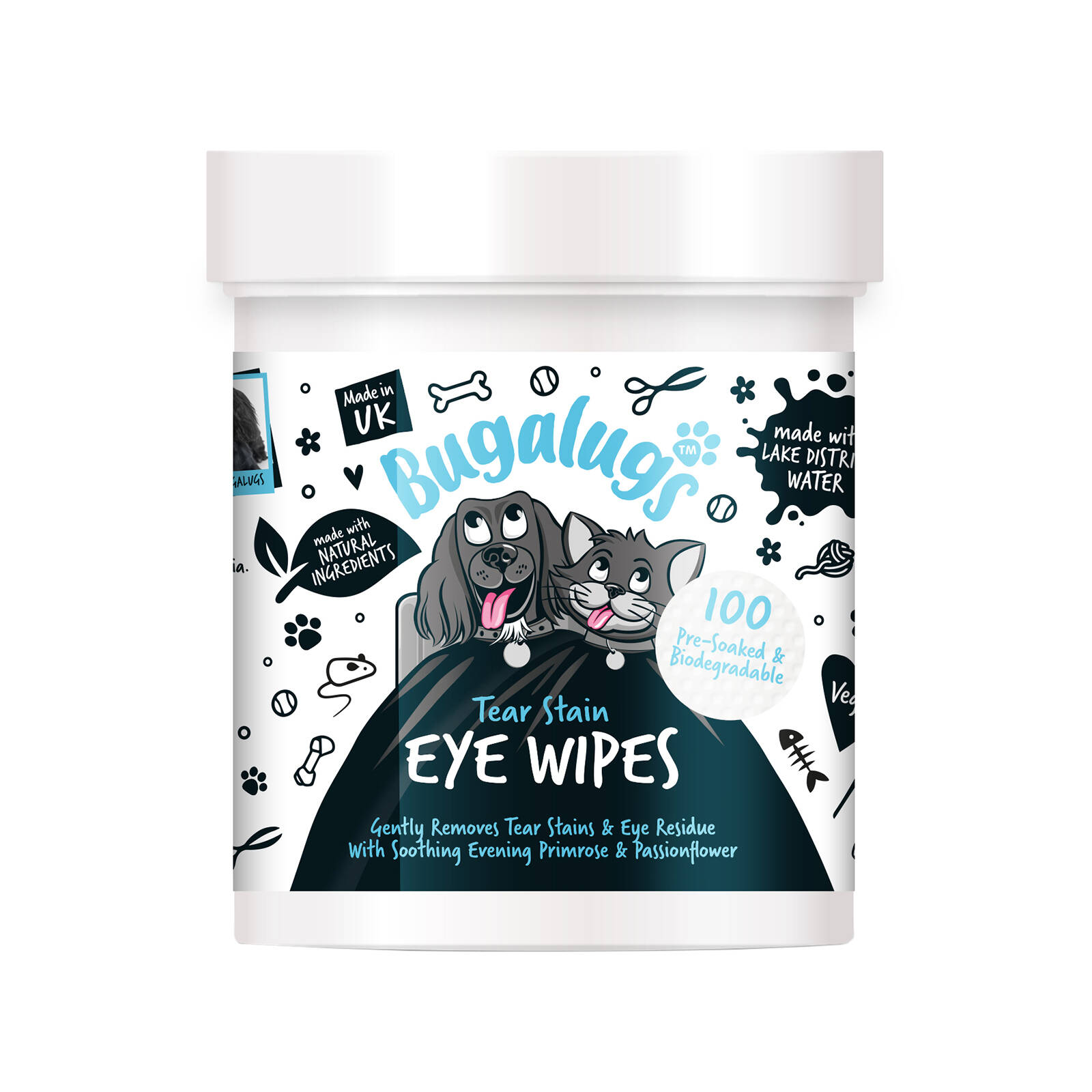 Stain Remover Wipes Eye Wipes For Dogs Tear Stains Bugalugs Cat - Main Image