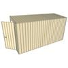 Build-A-Shed 1.2 x 3.7 x 2.0m Tunnel Shed Tunnel Hinged Door No Side Doors - Cream