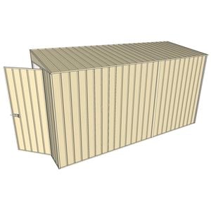 Build-A-Shed 1.2 x 3.7 x 2.0m Tunnel Shed Tunnel Hinged Door No Side Doors - Cream