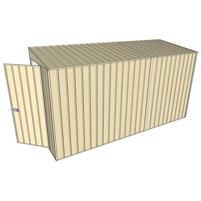 Build-A-Shed 1.2 x 3.7 x 2.0m Tunnel Shed Tunnel Hinged Door No Side Doors - Cream