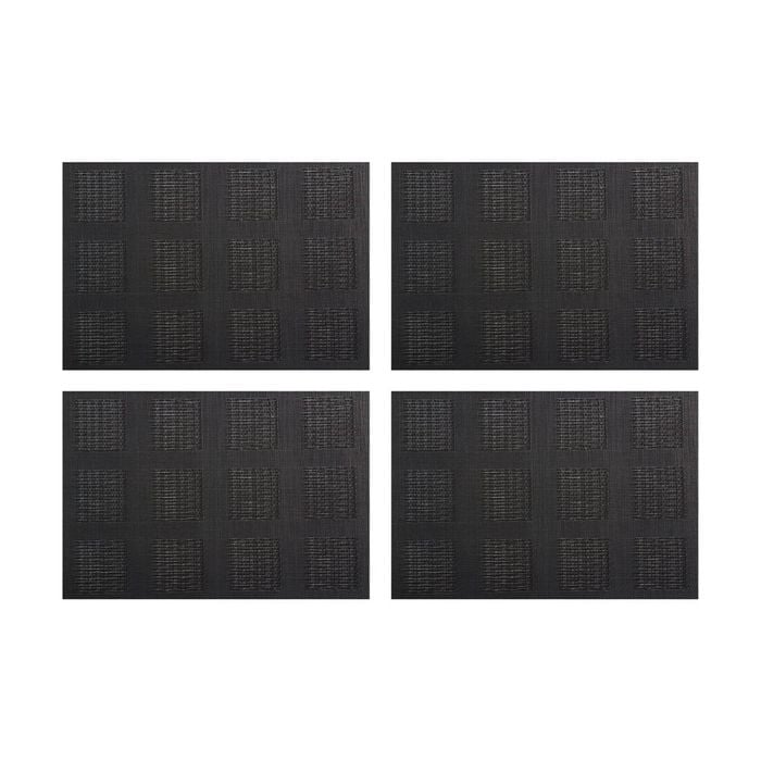 4pk Maxwell & Williams Table Accents Square Placemat 45x30cm Black Squares