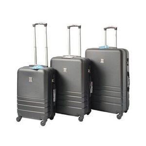 Black Abs Luggage Suitcase Set 3 Code Lock Travel Carry Bag Trolley S M L