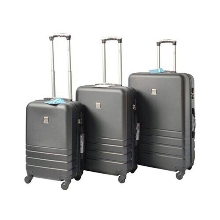 Black ABS Luggage Suitcase Set 3 Code Lock Travel Carry Bag Trolley S M L