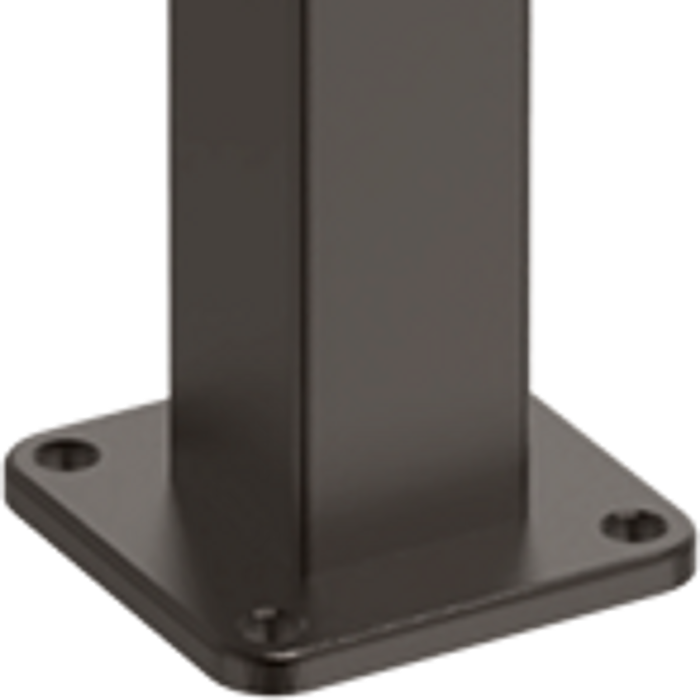 ProtectorAl 50 x 50 x 1300mm Black Aluminium Pool And Garden Flanged Fence Post With Cap