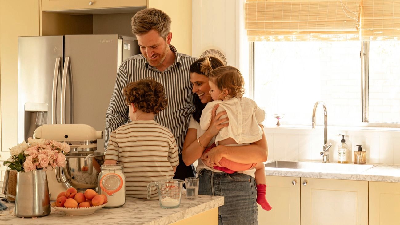  Interior stylist Tilly Roberts, her partner Ray, a lawyer and their two children
