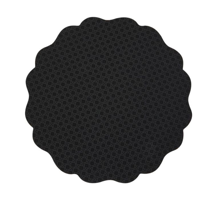 Casa Domani Banda Leather Look Placemat - 38cm Black