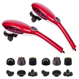 SOGA 2X 6-Head Handheld Massager Red
