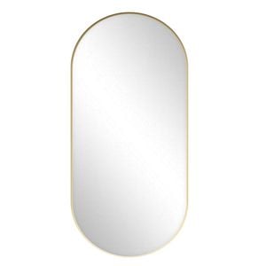 Astin Sinclair 1200 x 600 x 28mm Brushed Brass Pill Shape Mirror