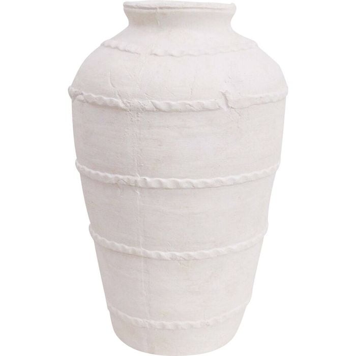 LVD Cement Urn Vase Home/Room Decor 35.5cm White Parga