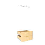 Lugna Sand 2 Drawer 1 Hangrail Insert Kit - Fits 750 x 580mm Cabinet Shell