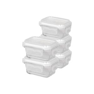 Harbour Housewares Glass Food Storage Containers with Lids - 150ml - Pack of 5