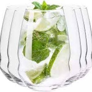 6Pc Krosno Highball Glasses Gift Boxed Clear Contemporary 560ml Made In Poland