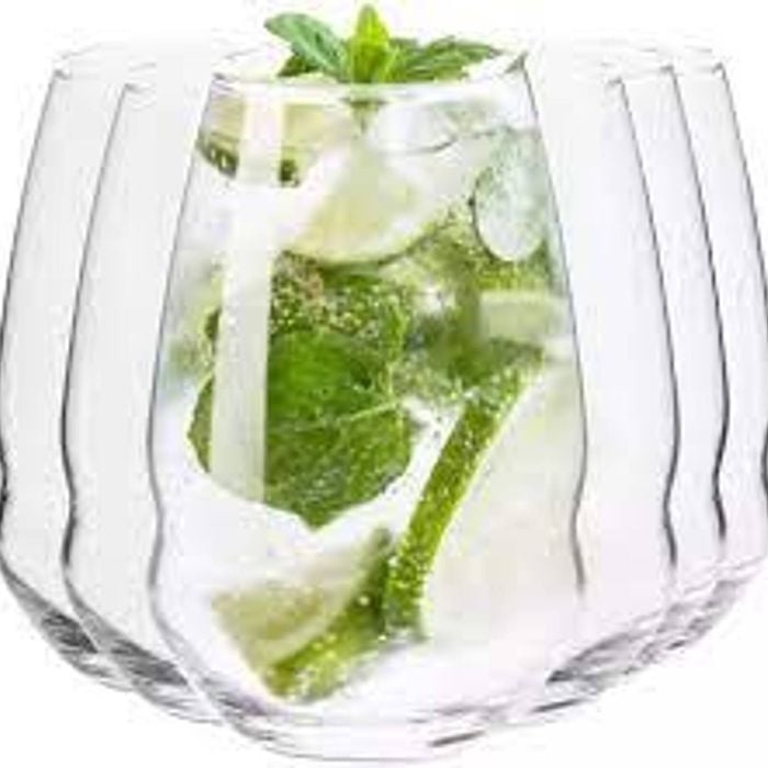 6Pc Krosno Highball Glasses Gift Boxed Clear Contemporary 560ml Made In Poland
