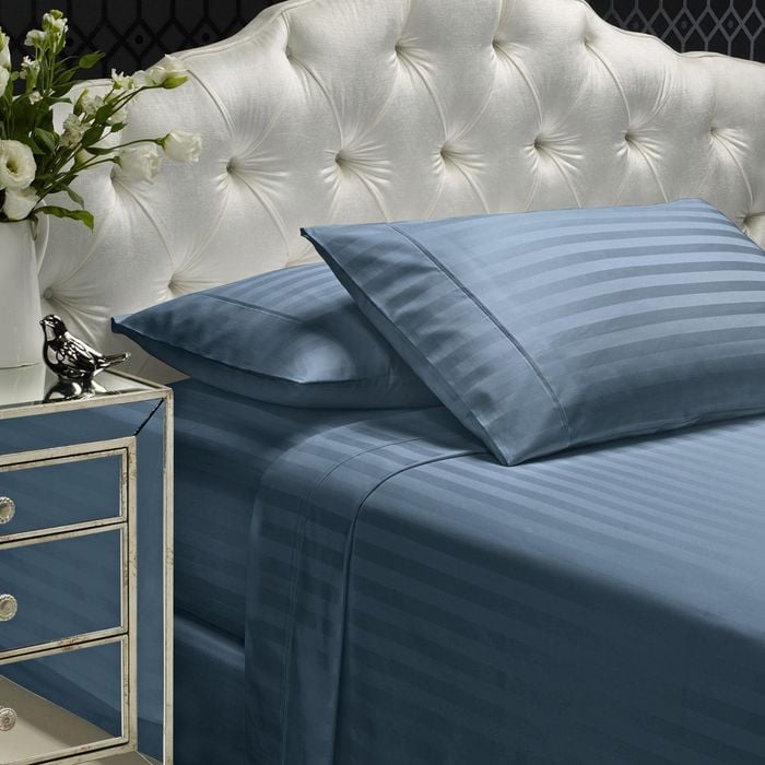 Royal Comfort 1200tc Damask Sheet Set Ultra Soft Sateen Bedding Blue Fog King
