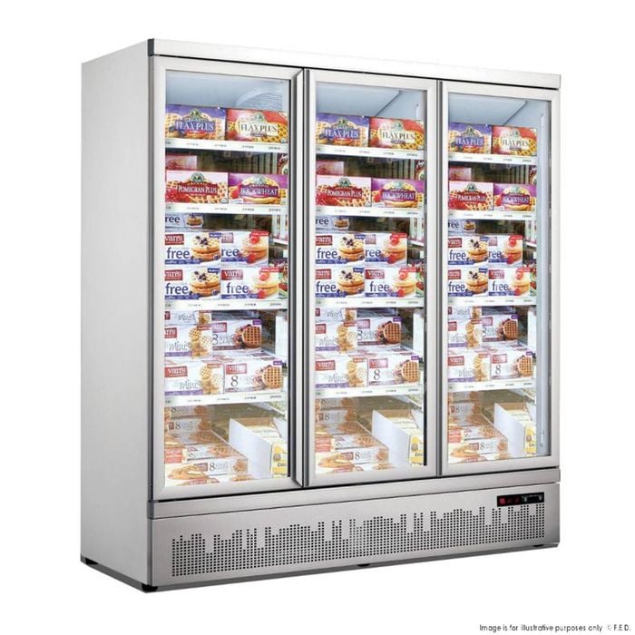 Thermaster Triple glass door colourbond upright freezer bottom mounted