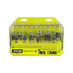 Ryobi 15-Piece Mixed Router Bit Set RRBM15S