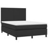 vidaXL Box Spring Bed with Mattress Black 137x187 cm Double Size Faux Leather