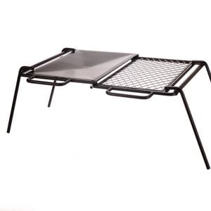 Wildtrak Foldable 58x46.5cm Flat Plate & Grill Camp Cooker - Black