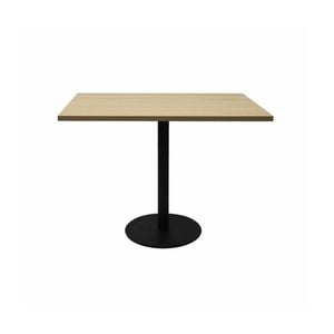 Olg Disc Meeting Table Black Frame New Oak Smooth Top 900mm Square