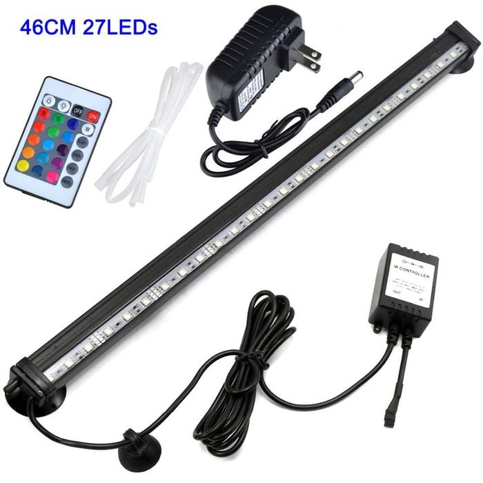 LED Aquarium Lights Submersible Air Bubble RGB Light for Fish Tank Underwater 48 CM