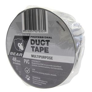 Bear 48mm x 30m Black Norton Duct Tape - Silver