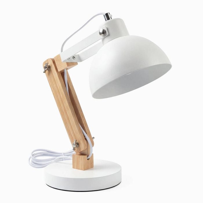 Desky Axis Wooden Desk Lamp - White