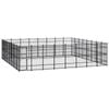 vidaXL Outdoor Dog Kennel Steel Garden Puppy Pet Enclosure Supply Cage House